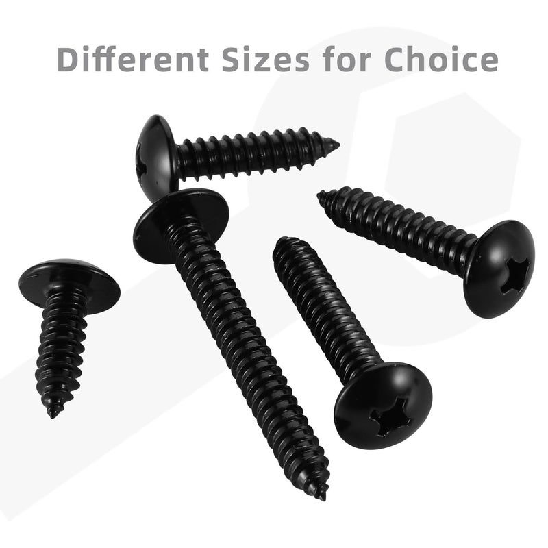 OUSCHR #8 x 1-1/4" Truss Head Wood Screws Sheet Metal Screw, Self Tapping, 18-8 Stainless Steel 304 Black Finish, 100 PCS - Image 4